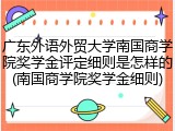 广东外语外贸大学南国商学院奖学金评定细则是怎样的(南国商学院奖学金细则)