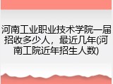 河南工业职业技术学院一届招收多少人,最近几年(河南工院近年招生人数)