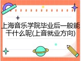 上海音乐学院毕业后一般能干什么呢(上音就业方向)