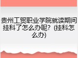 贵州工贸职业学院就读期间挂科了怎么办呢？(挂科怎么办)