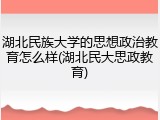 湖北民族大学的思想政治教育怎么样(湖北民大思政教育)