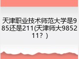 天津职业技术师范大学是985还是211(天津师大985211？)