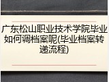 广东松山职业技术学院毕业如何调档案呢(毕业档案转递流程)