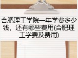 合肥理工学院一年学费多少钱,还有哪些费用(合肥理工学费及费用)