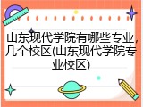 山东现代学院有哪些专业，几个校区(山东现代学院专业校区)