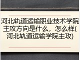 河北轨道运输职业技术学院主攻方向是什么，怎么样(河北轨道运输学院主攻)