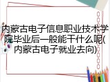 内蒙古电子信息职业技术学院毕业后一般能干什么呢(内蒙古电子就业去向)