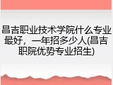 昌吉职业技术学院什么专业最好,一年招多少人(昌吉职院优势专业招生)