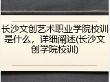 长沙文创艺术职业学院校训是什么,详细阐述(长沙文创学院校训)