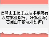 石嘴山工贸职业技术学院有没有就业指导，好就业吗(石嘴山工贸就业如何)