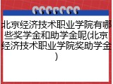 北京经济技术职业学院有哪些奖学金和助学金呢(北京经济技术职业学院奖助学金)