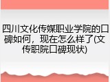 四川文化传媒职业学院的口碑如何，现在怎么样了(文传职院口碑现状)