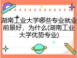 湖南工业大学哪些专业就业前景好，为什么(湖南工业大学优势专业)