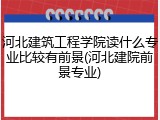 河北建筑工程学院读什么专业比较有前景(河北建院前景专业)