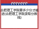 合肥理工学院要多少分才能进(合肥理工学院录取分数线)
