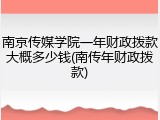 南京传媒学院一年财政拨款大概多少钱(南传年财政拨款)