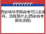 西安培华学院自考可以去读吗,流程是什么(西安自考报名流程)