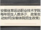 安徽体育运动职业技术学院每年招生人数多少，政策变动如何(安徽体院招生政策)