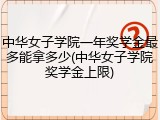 中华女子学院一年奖学金最多能拿多少(中华女子学院奖学金上限)