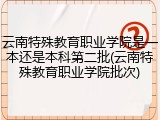 云南特殊教育职业学院是一本还是本科第二批(云南特殊教育职业学院批次)