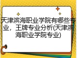 天津滨海职业学院有哪些专业，王牌专业分析(天津滨海职业学院专业)