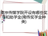 南京传媒学院开设有哪些奖学和助学金(南传奖学金种类)