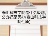 泰山科技学院是什么级别，公办还是民办(泰山科技学院性质)