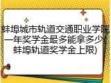 蚌埠城市轨道交通职业学院一年奖学金最多能拿多少(蚌埠轨道奖学金上限)