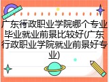 广东行政职业学院哪个专业毕业就业前景比较好(广东行政职业学院就业前景好专业)