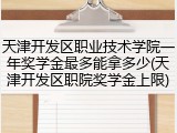 天津开发区职业技术学院一年奖学金最多能拿多少(天津开发区职院奖学金上限)