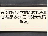 云南财经大学的院校代码和邮编是多少(云南财大代码邮编)