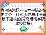 青岛港湾职业技术学院的校史简介，什么历史与社会背景下建校的(青岛港湾学院建校背景)