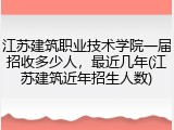 江苏建筑职业技术学院一届招收多少人，最近几年(江苏建筑近年招生人数)