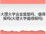 大理大学含金量量吗，值得报吗(大理大学值得报吗)