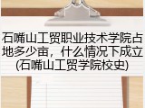 石嘴山工贸职业技术学院占地多少亩，什么情况下成立(石嘴山工贸学院校史)