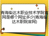 青海柴达木职业技术学院官网是哪个网址多少(青海柴达木职院官网)