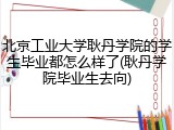 北京工业大学耿丹学院的学生毕业都怎么样了(耿丹学院毕业生去向)