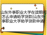 山东外事职业大学在读期间怎么申请助学贷款(山东外事职业大学助学贷款申请)