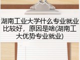 湖南工业大学什么专业就业比较好，原因是啥(湖南工大优势专业就业)