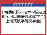 上海民航职业技术学院就读期间可以申请哪些奖学金(上海民航学院奖学金)