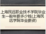 上海民远职业技术学院毕业生一般年薪多少钱(上海民远学院毕业薪资)