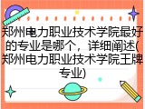 郑州电力职业技术学院最好的专业是哪个，详细阐述(郑州电力职业技术学院王牌专业)
