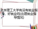 北京理工大学有没有就业指导，好就业吗(北理就业指导情况)