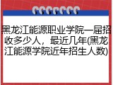 黑龙江能源职业学院一届招收多少人，最近几年(黑龙江能源学院近年招生人数)