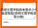 昆明文理学院高考需多少分能录取呢(昆明文理学院录取分数)