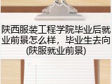 陕西服装工程学院毕业后就业前景怎么样,毕业生去向(陕服就业前景)