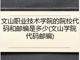 文山职业技术学院的院校代码和邮编是多少(文山学院代码邮编)