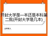开封大学是一本还是本科第二批(开封大学是几本)