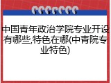 中国青年政治学院专业开设有哪些,特色在哪(中青院专业特色)
