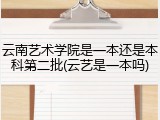 云南艺术学院是一本还是本科第二批(云艺是一本吗)